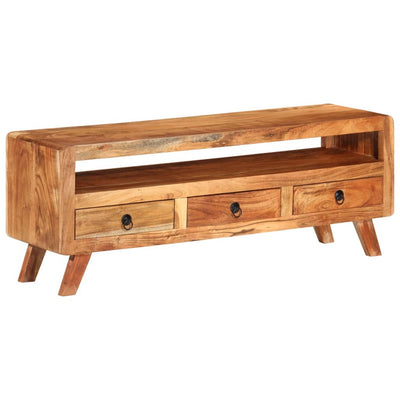 vidaXL TV Cabinet 110x30x40 cm Solid Acacia Wood