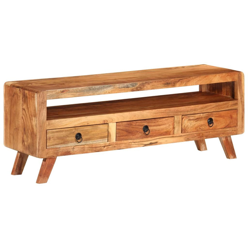 vidaXL TV Cabinet 110x30x40 cm Solid Acacia Wood