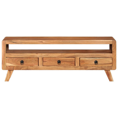 vidaXL TV Cabinet 110x30x40 cm Solid Acacia Wood
