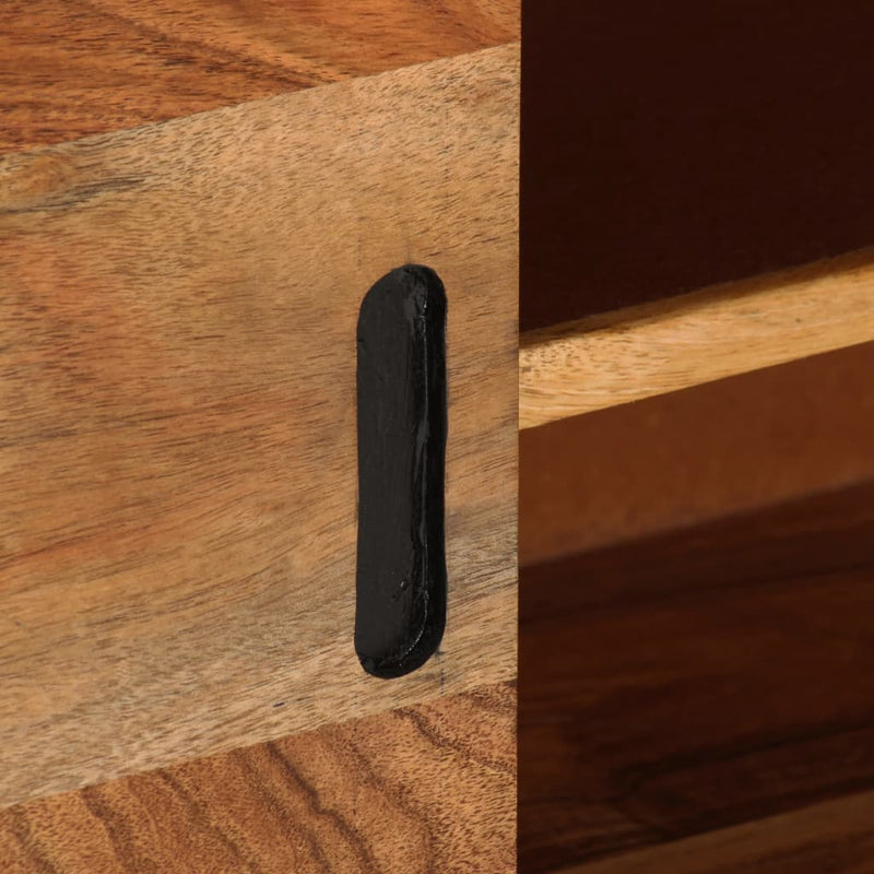 vidaXL TV Cabinet Honey Brown and Grey 110x30x50 cm Solid Wood Acacia