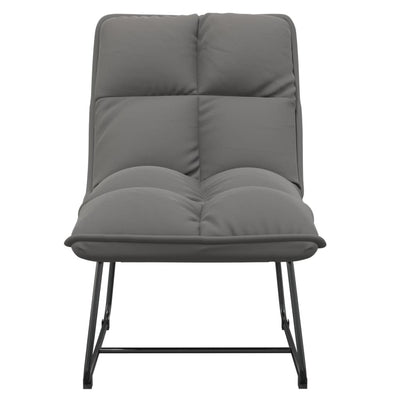 vidaXL Leisure Chair with Metal Frame Dark Grey Velvet