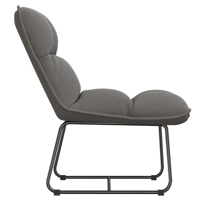 vidaXL Leisure Chair with Metal Frame Dark Grey Velvet
