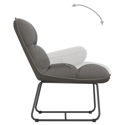 vidaXL Leisure Chair with Metal Frame Dark Grey Velvet