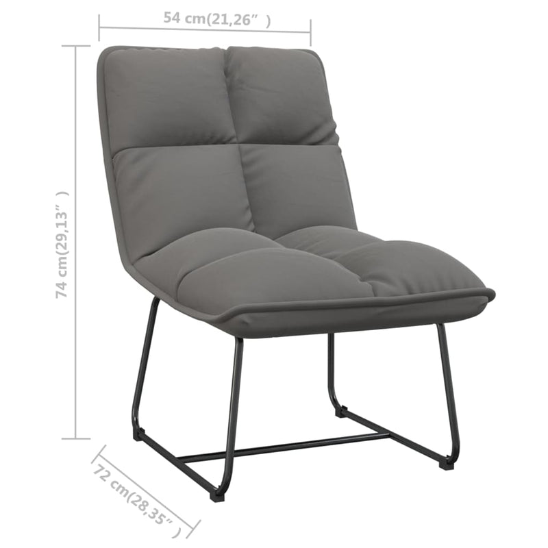 vidaXL Leisure Chair with Metal Frame Dark Grey Velvet