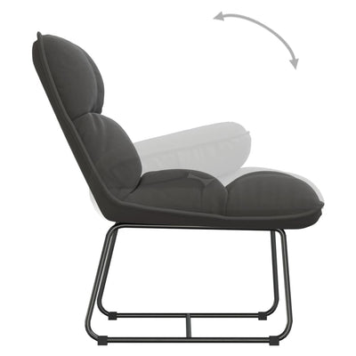 vidaXL Leisure Chair with Metal Frame Dark Grey Velvet