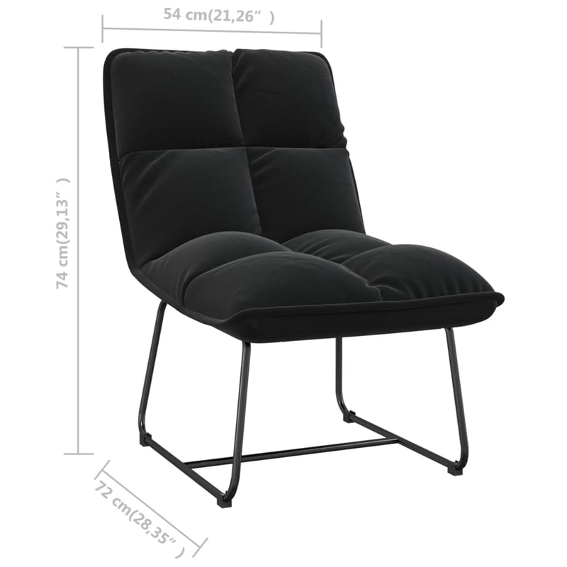 vidaXL Leisure Chair with Metal Frame Dark Grey Velvet