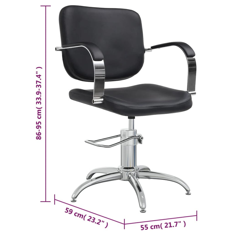 vidaXL Salon Chair Black Faux Leather