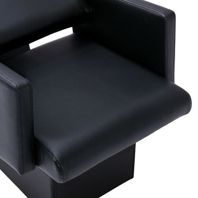 vidaXL Shampoo Chair with Washbasin Black 129x59x82 cm Faux Leather