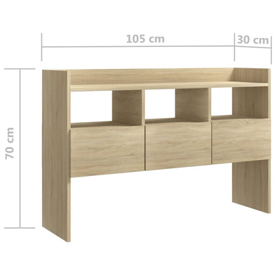 vidaXL Sideboard Sonoma Oak 105x30x70 cm Engineered Wood