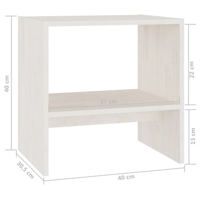 vidaXL Bedside Cabinet White 40x30.5x40 cm Solid Pinewood
