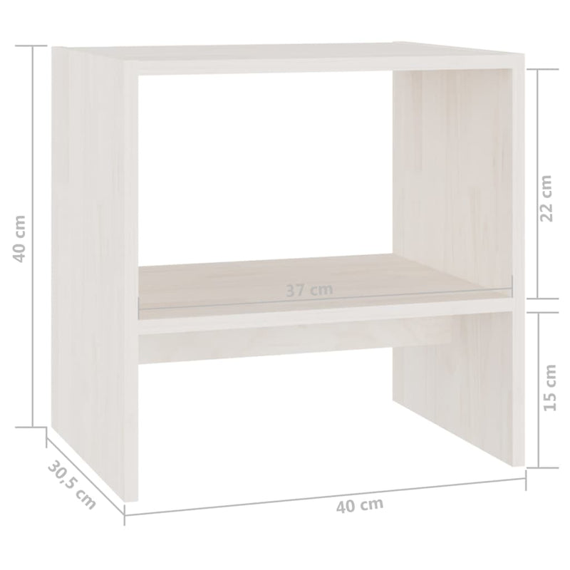 vidaXL Bedside Cabinets 2 pcs Grey 40x30.5x40 cm Solid Pinewood