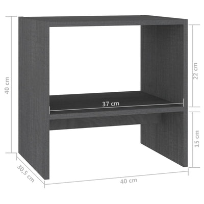 vidaXL Bedside Cabinets 2 pcs Grey 40x30.5x40 cm Solid Pinewood