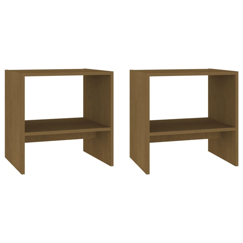 vidaXL Bedside Cabinets 2 pcs Honey Brown 40x30.5x40 cm Solid Pinewood