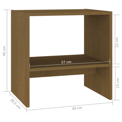 vidaXL Bedside Cabinets 2 pcs Honey Brown 40x30.5x40 cm Solid Pinewood