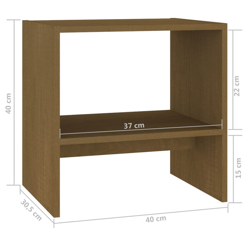 vidaXL Bedside Cabinets 2 pcs Honey Brown 40x30.5x40 cm Solid Pinewood