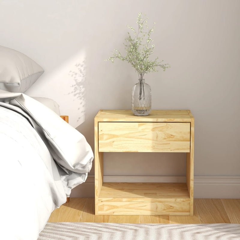 vidaXL Bedside Cabinet White 40x31x40 cm Solid Pinewood