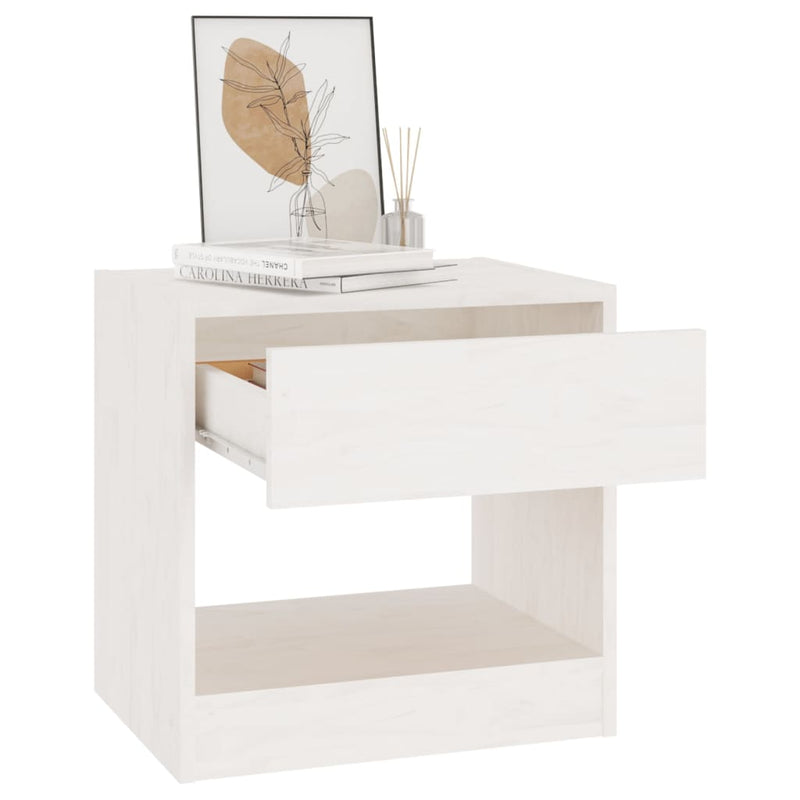 vidaXL Bedside Cabinet White 40x31x40 cm Solid Pinewood