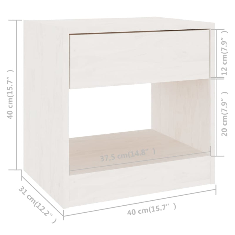 vidaXL Bedside Cabinets 2 pcs Grey 40x31x40 cm Solid Pinewood