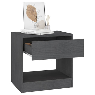 vidaXL Bedside Cabinets 2 pcs Grey 40x31x40 cm Solid Pinewood