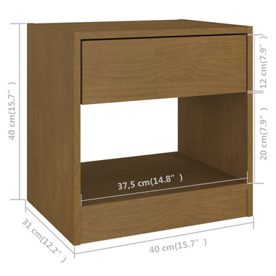 vidaXL Bedside Cabinet White 40x31x40 cm Solid Pinewood