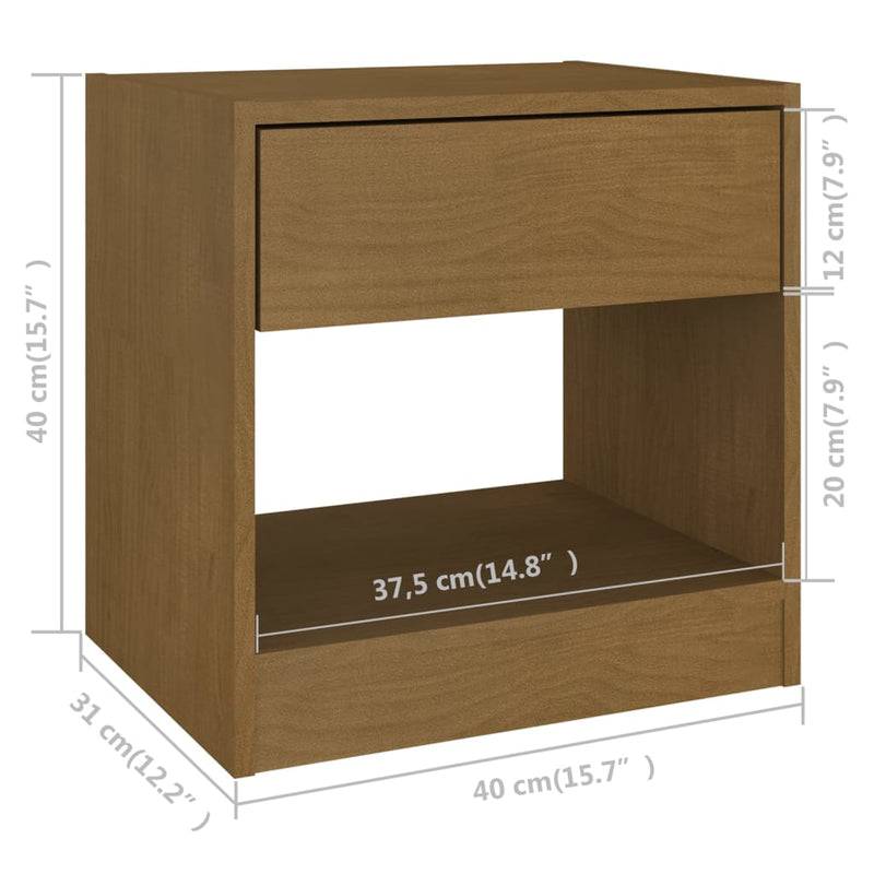 vidaXL Bedside Cabinet White 40x31x40 cm Solid Pinewood
