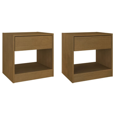 vidaXL Bedside Cabinets 2 pcs Grey 40x31x40 cm Solid Pinewood