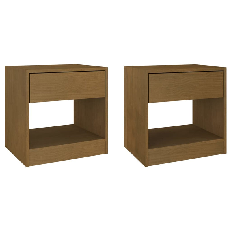 vidaXL Bedside Cabinets 2 pcs Grey 40x31x40 cm Solid Pinewood