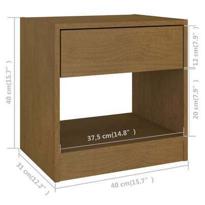 vidaXL Bedside Cabinets 2 pcs Grey 40x31x40 cm Solid Pinewood