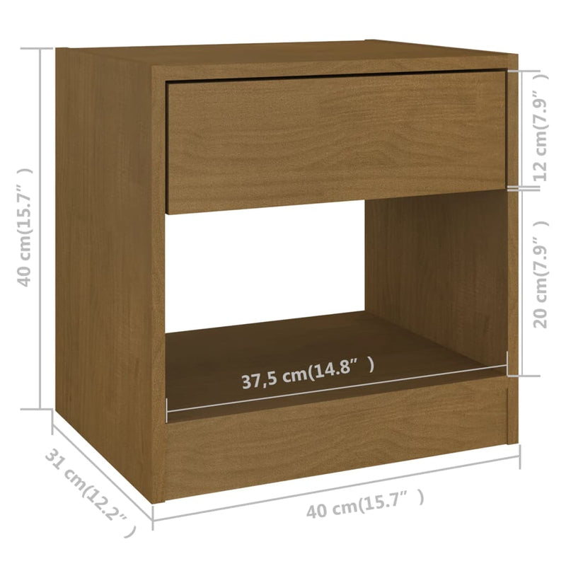 vidaXL Bedside Cabinets 2 pcs Grey 40x31x40 cm Solid Pinewood