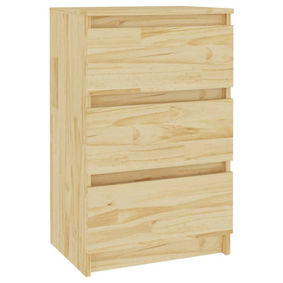 vidaXL Bedside Cabinet White 40x29.5x64 cm Solid Pine Wood