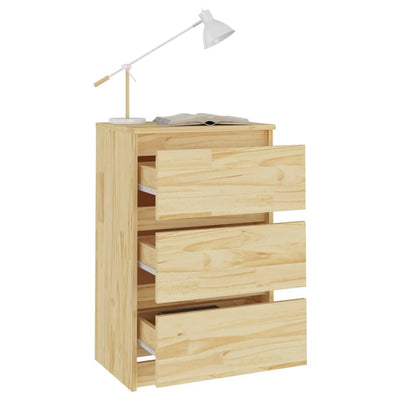 vidaXL Bedside Cabinet White 40x29.5x64 cm Solid Pine Wood