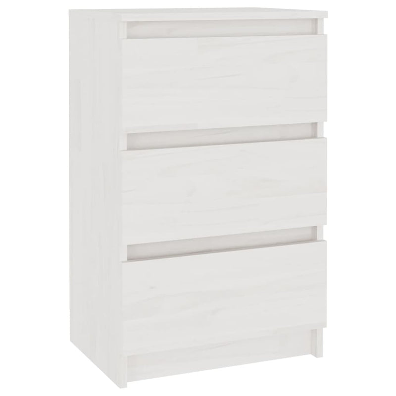 vidaXL Bedside Cabinet White 40x29.5x64 cm Solid Pine Wood