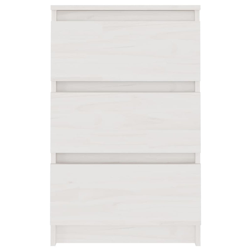 vidaXL Bedside Cabinet White 40x29.5x64 cm Solid Pine Wood