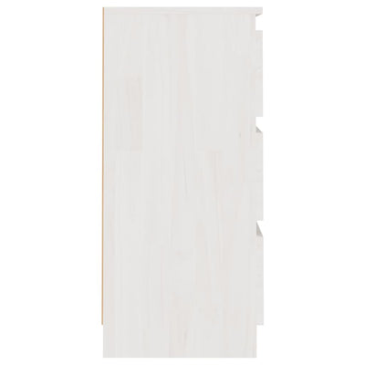 vidaXL Bedside Cabinet White 40x29.5x64 cm Solid Pine Wood