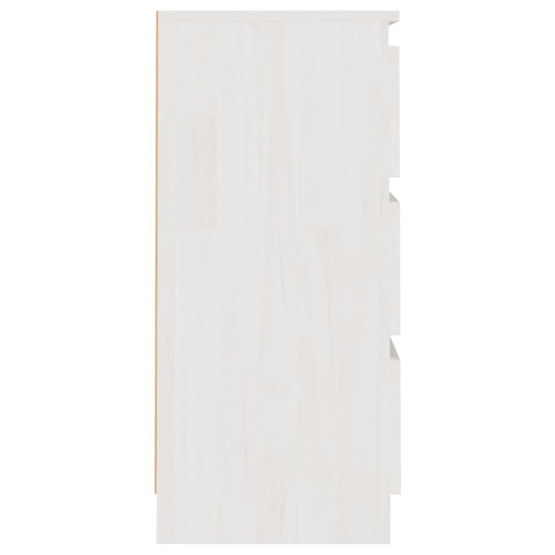 vidaXL Bedside Cabinet White 40x29.5x64 cm Solid Pine Wood