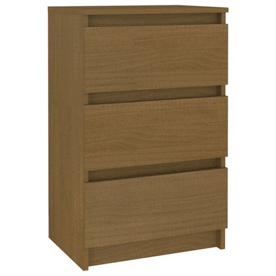 vidaXL Bedside Cabinet White 40x29.5x64 cm Solid Pine Wood