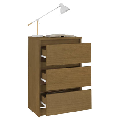 vidaXL Bedside Cabinet White 40x29.5x64 cm Solid Pine Wood