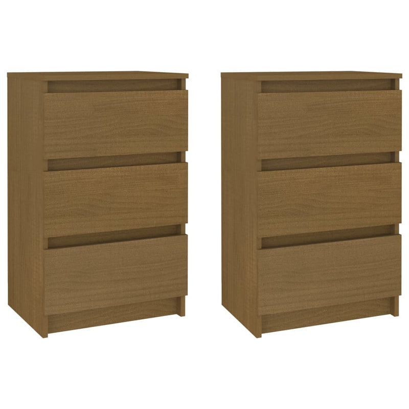vidaXL Bedside Cabinet White 40x29.5x64 cm Solid Pine Wood