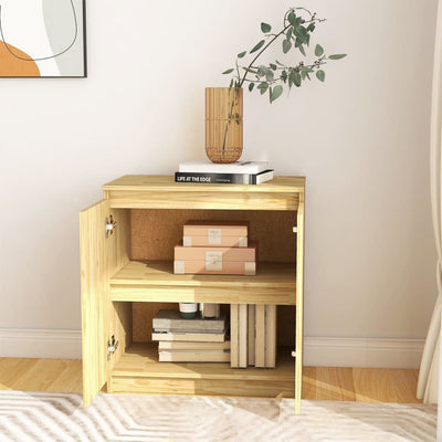 vidaXL Side Cabinet White 60x36x65 cm Solid Pinewood