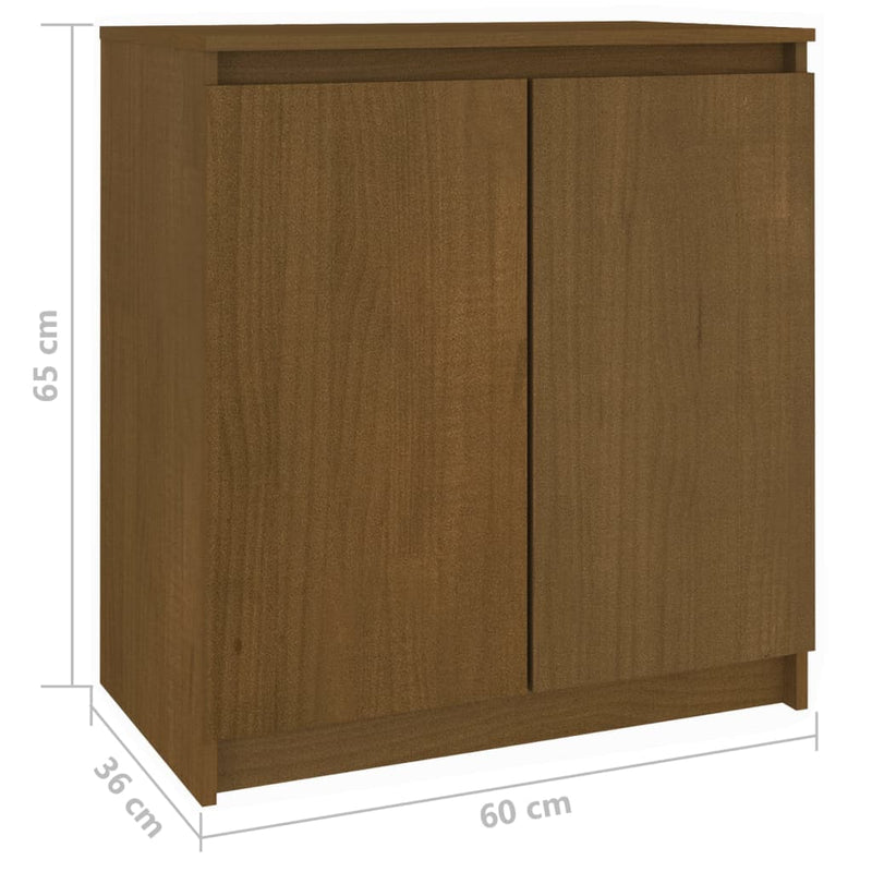 vidaXL Side Cabinet Honey Brown 60x36x65 cm Solid Pinewood
