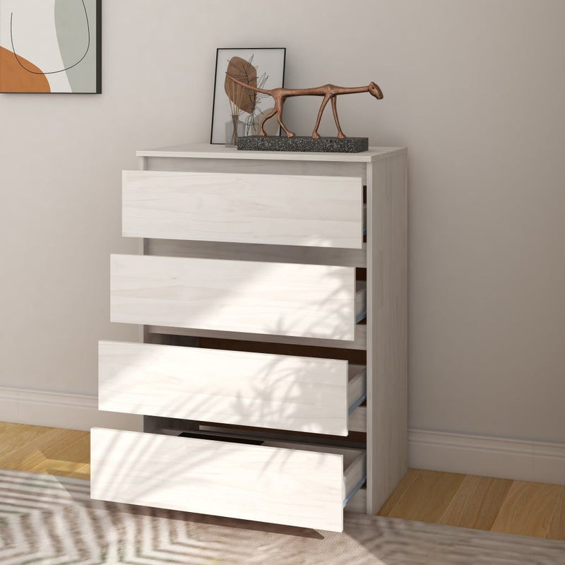 vidaXL Side Cabinet White 60x36x84 cm Solid Pinewood