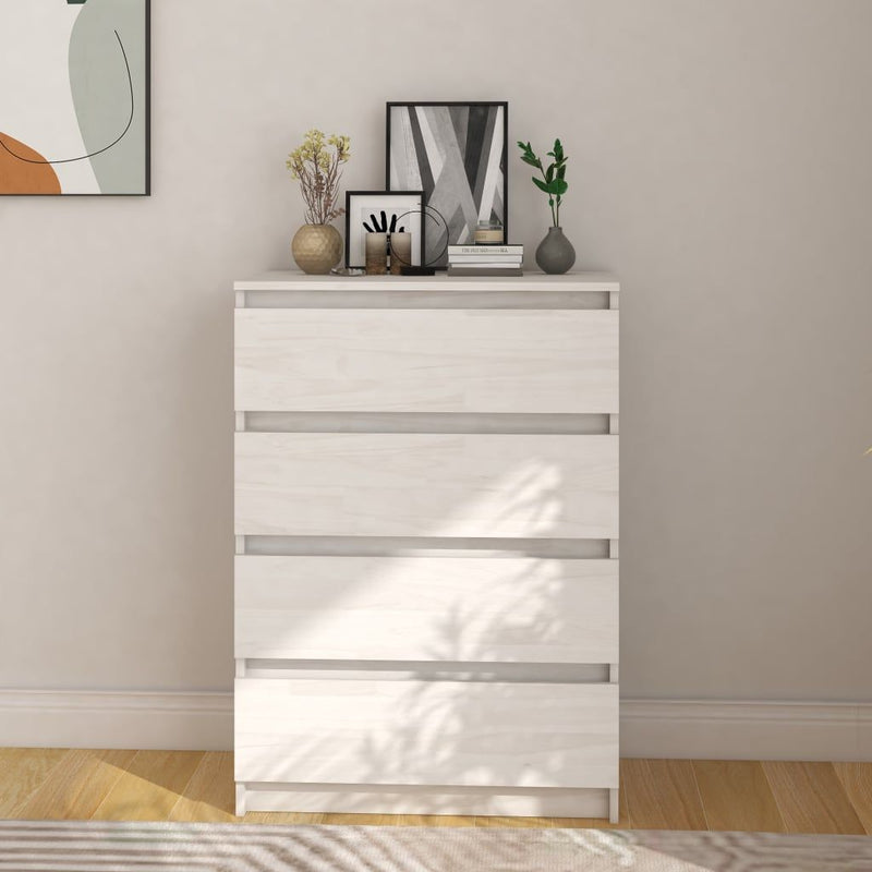 vidaXL Side Cabinet White 60x36x84 cm Solid Pinewood