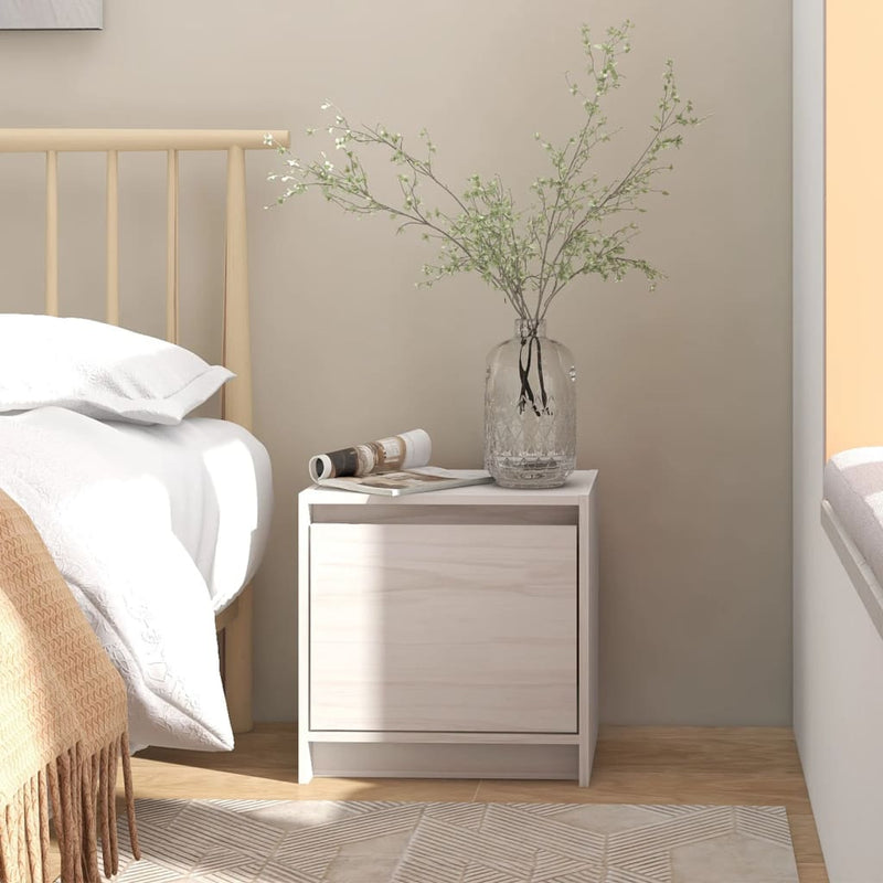 vidaXL Bedside Cabinet Grey 40x30.5x40 cm Solid Pinewood