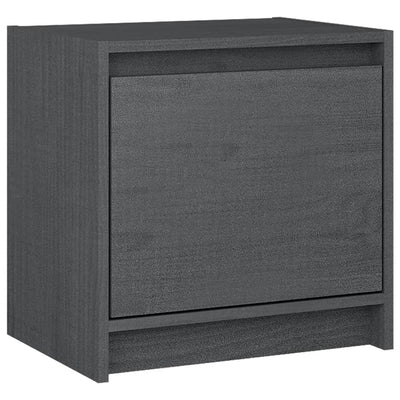 vidaXL Bedside Cabinet Grey 40x30.5x40 cm Solid Pinewood