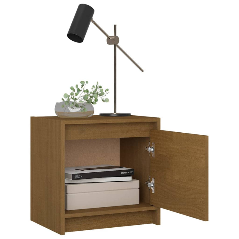 vidaXL Bedside Cabinet Grey 40x30.5x40 cm Solid Pinewood