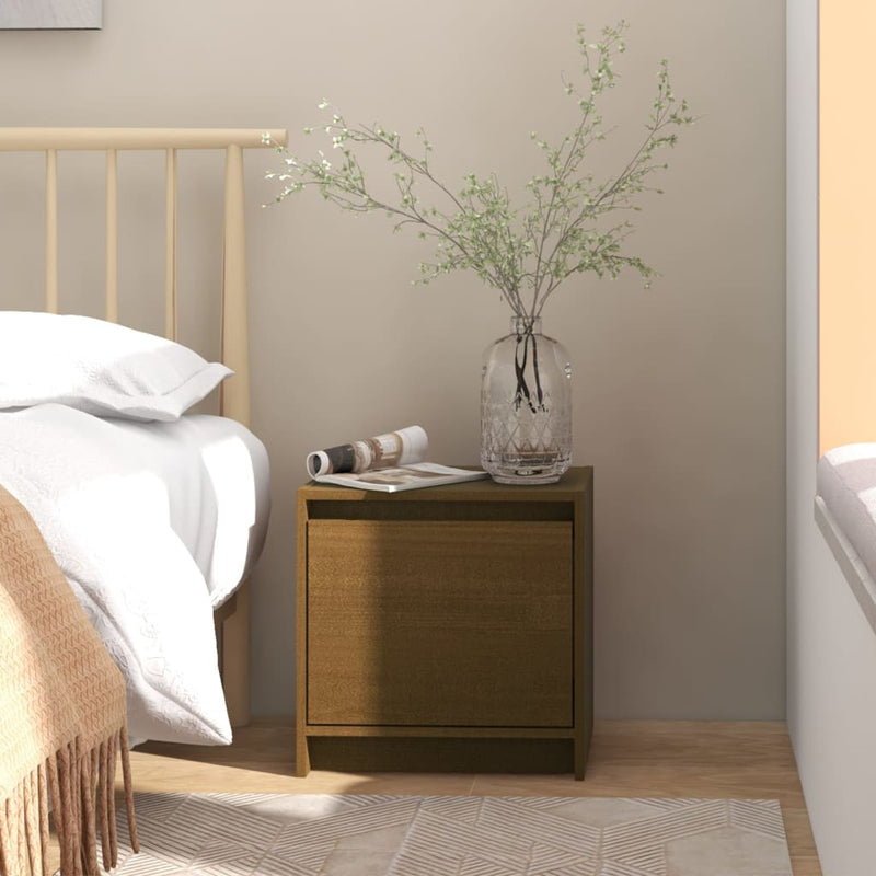vidaXL Bedside Cabinet Grey 40x30.5x40 cm Solid Pinewood