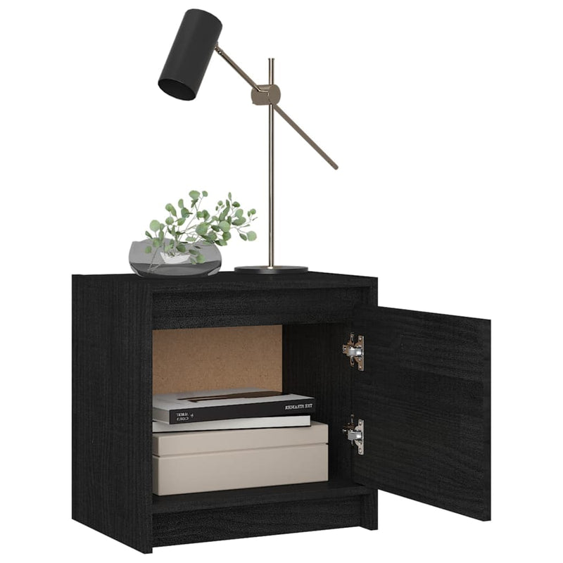 vidaXL Bedside Cabinet Grey 40x30.5x40 cm Solid Pinewood