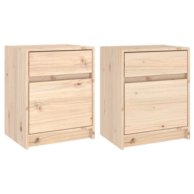vidaXL Bedside Cabinets 2 pcs Black 40x31x50 cm Solid Pinewood