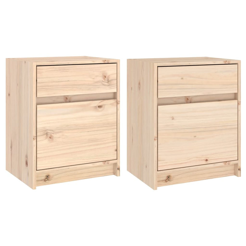 vidaXL Bedside Cabinets 2 pcs Black 40x31x50 cm Solid Pinewood