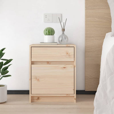 vidaXL Bedside Cabinets 2 pcs Black 40x31x50 cm Solid Pinewood